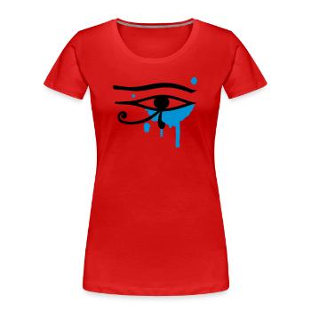 The Eye of Horus - Women's Premium Organic T-Shirt - red - Front - Mia (176cm)