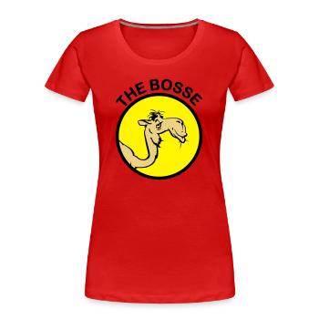 The Bosse I - T-shirt bio Premium Femme - rouge - Devant - Mia (176cm)
