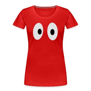Lustige Augen - Frauen Premium Bio T-Shirt - Rot - Vorne - Mia (176cm)