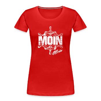 Hamburg Moin Moin - Frauen Premium Bio T-Shirt - Rot - Vorne - Mia (176cm)