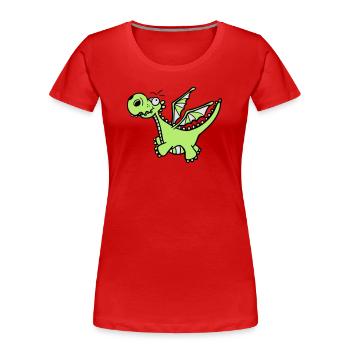 Mächtiger Drache - Frauen Premium Bio T-Shirt - Rot - Vorne - Mia (176cm)