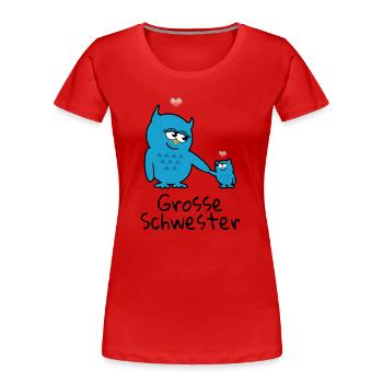 grosse Schwester - Frauen Premium Bio T-Shirt - Rot - Vorne - Mia (176cm)