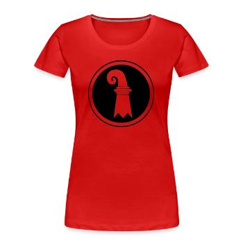 Basel flag in circle - Women's Premium Organic T-Shirt - red - Front - Mia (176cm)