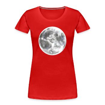 Vollmond Mond Nacht - Frauen Premium Bio T-Shirt - Rot - Vorne - Mia (176cm)