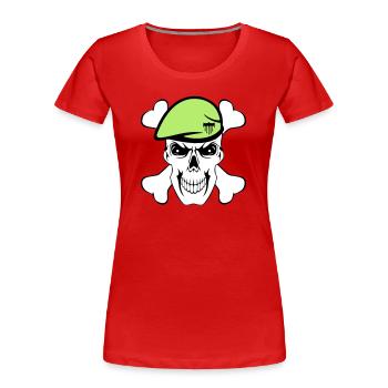Party Shirt ,Feiern , Karneval, Söldner (25) - Frauen Premium Bio T-Shirt - Rot - Vorne - Mia (176cm)