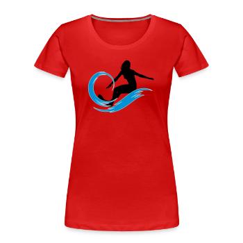 surfeuse - T-shirt bio Premium Femme - rouge - Devant - Mia (176cm)