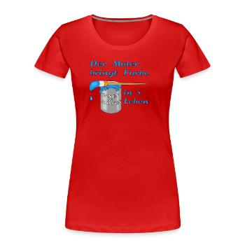 maler handwerk - Frauen Premium Bio T-Shirt - Rot - Vorne - Mia (176cm)