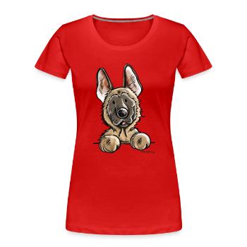 Happy Malinois Dog - Dogs - Women's Premium Organic T-Shirt - red - Front - Mia (176cm)
