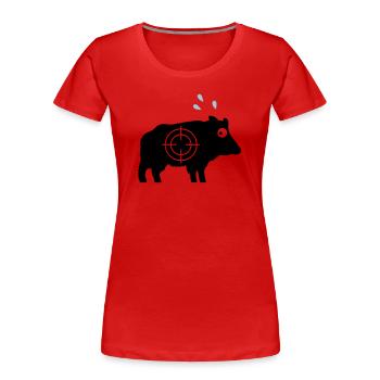 Wildschwein mit Angstschweiß und Fadenkreuz - Frauen Premium Bio T-Shirt - Rot - Vorne - Mia (176cm)