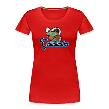 Graubünden Steinbock Stil - Frauen Premium Bio T-Shirt - Rot - Vorne - Mia (176cm)