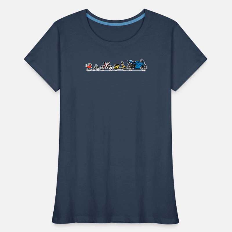 Biker evolution motorcycle development progress Women's Premium Organic T-Shirt