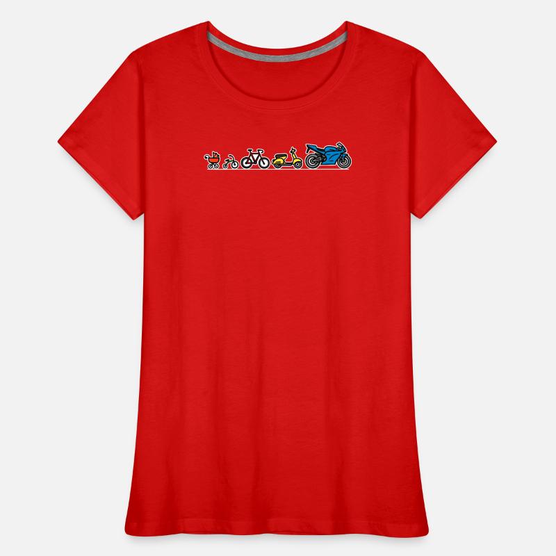 Biker evolution motorcycle development progress Women's Premium Organic T-Shirt