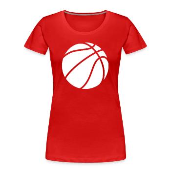 Logo de basket-ball blanc - T-shirt bio Premium Femme - rouge - Devant - Mia (176cm)
