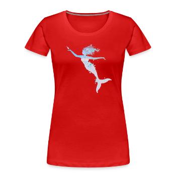 playful mermaid in cool pastel colors - Women's Premium Organic T-Shirt - red - Front - Mia (176cm)