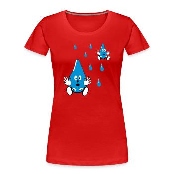 Little Water Drop Friends - Women's Premium Organic T-Shirt - red - Front - Mia (176cm)