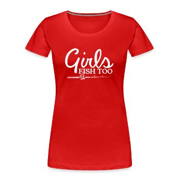 Angler Angler Fischerin - Women's Premium Organic T-Shirt - red - Front - Mia (176cm)
