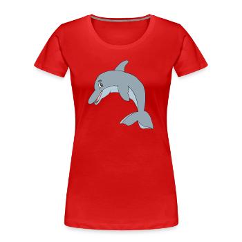 dolphin - Women's Premium Organic T-Shirt - red - Front - Mia (176cm)