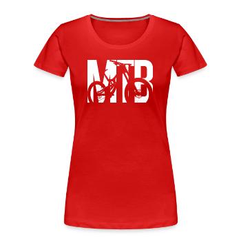 Fahrrad-Silhouette mit fetter Schrift - Frauen Premium Bio T-Shirt - Rot - Vorne - Mia (176cm)