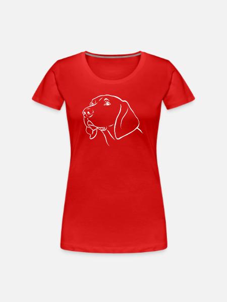 Weimaraner - Frauen Premium Bio T-Shirt - Rot