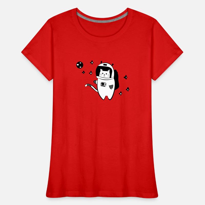 Chat cool dans l'espace T-shirt bio Premium Femme