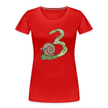 3.Geburtstag Schnecke - 3 Jahre alt Geschenk - Frauen Premium Bio T-Shirt - Rot - Vorne - Mia (176cm)