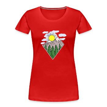 Randonneur en montagne - T-shirt bio Premium Femme - rouge - Devant - Mia (176cm)