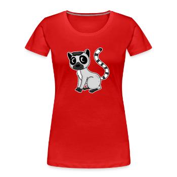 Lemur Primat Cadeau - T-shirt bio Premium Femme - rouge - Devant - Mia (176cm)