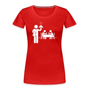 Serveuse Serveur - T-shirt bio Premium Femme - rouge - Devant - Mia (176cm)