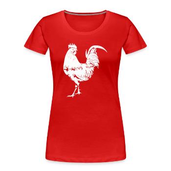 Hahn Huhn Gockel - Frauen Premium Bio T-Shirt - Rot - Vorne - Mia (176cm)