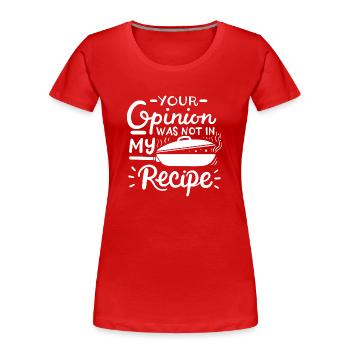 Koch Rezept Kochen - Frauen Premium Bio T-Shirt - Rot - Vorne - Mia (176cm)