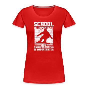 Snowboarding Snowboarder Snowboard - T-shirt bio Premium Femme - rouge - Devant - Mia (176cm)