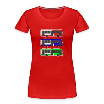 Bus - Frauen Premium Bio T-Shirt - Rot - Vorne - Mia (176cm)