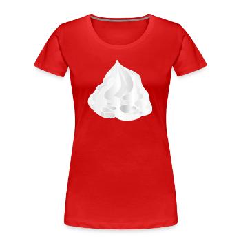 blanc neige délicieux bonnet à garnir - T-shirt bio Premium Femme - rouge - Devant - Mia (176cm)