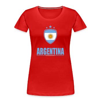 Argentinien T-Shirt - Frauen Premium Bio T-Shirt - Rot - Vorne - Mia (176cm)
