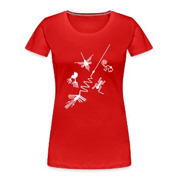Nazca Lines - Peru - Women's Premium Organic T-Shirt - red - Front - Mia (176cm)