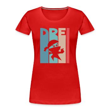 Ninja 3 Jahre Geburtstag Kinder - Frauen Premium Bio T-Shirt - Rot - Vorne - Mia (176cm)