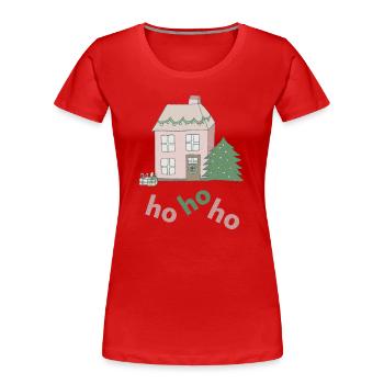 christmas house style - Women's Premium Organic T-Shirt - red - Front - Mia (176cm)