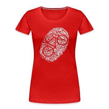 Empreinte digitale du vélo - T-shirt bio Premium Femme - rouge - Devant - Mia (176cm)