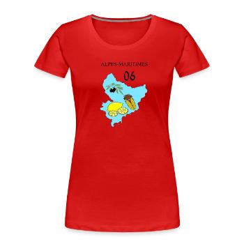 Seealpen - Frauen Premium Bio T-Shirt - Rot - Vorne - Mia (176cm)