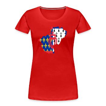Pays de loire - T-shirt bio Premium Femme - rouge - Devant - Mia (176cm)