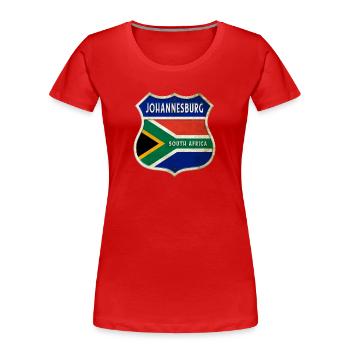 Johannesburg Südafrika Wappen Flaggen Design - Frauen Premium Bio T-Shirt - Rot - Vorne - Mia (176cm)