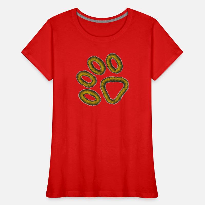 patte de tigre dorée T-shirt bio Premium Femme