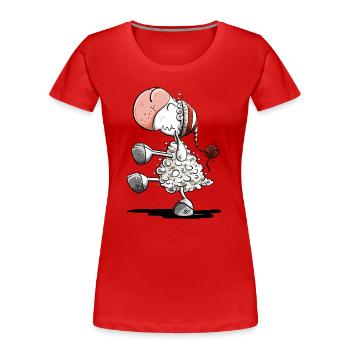 Sleepwalker sheep with sleeping cap - Women's Premium Organic T-Shirt - red - Front - Mia (176cm)