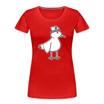 Möwe Anarchie – Freche maritim Hipster Küstenkunst - Frauen Premium Bio T-Shirt - Rot - Vorne - Mia (176cm)