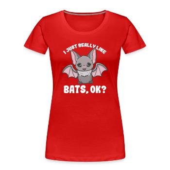 Fledermäuse Fledermausliebhaber - Frauen Premium Bio T-Shirt - Rot - Vorne - Mia (176cm)