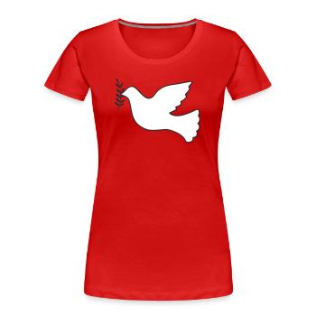 Friedenstaube mit Zweig - Frauen Premium Bio T-Shirt - Rot - Vorne - Mia (176cm)