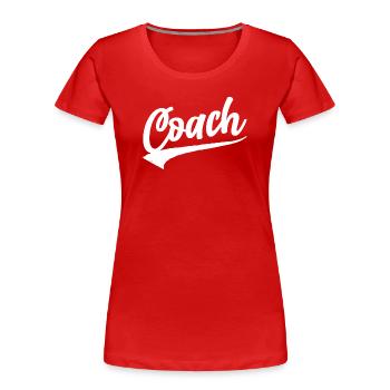 trainer coach training verein boss club fussball - Frauen Premium Bio T-Shirt - Rot - Vorne - Mia (176cm)