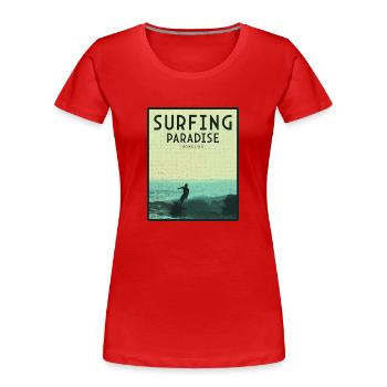 Surfenparadies Honolulu - Frauen Premium Bio T-Shirt - Rot - Vorne - Mia (176cm)