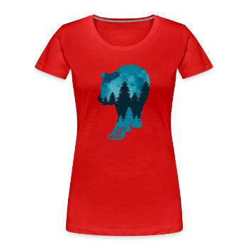 Changement climatique Protection de l’environnement Bear Grizzly Durable - T-shirt bio Premium Femme - rouge - Devant - Mia (176cm)