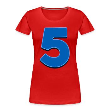 5 - T-shirt bio Premium Femme - rouge - Devant - Mia (176cm)